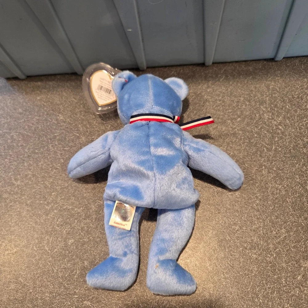 Ty Beanie Baby America‎ the Bear Blue Patriotic 9/11 American Red Cross